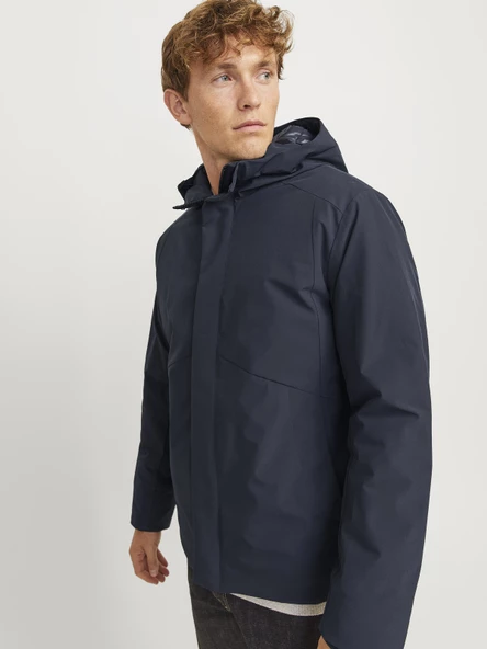 JACK JONES Erkek Su Geçirmez Kapüşonlu Mont 12258405