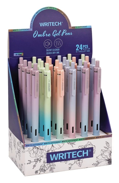 WRITECH W-0171 AURORA 0,5MM MAVİ JEL KALEM - 24'LÜ SET - 2