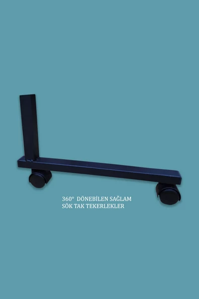 Laptop Sehpası Ve Çalışma Masası Yükseklik Ayarlı Tekerlekli Oval Kenar 70-40 - 6