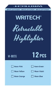 WRITECH W-805S BASMALI FOSFORLU KALEM NEON MAVİ - 12'Lİ KUTU - 3