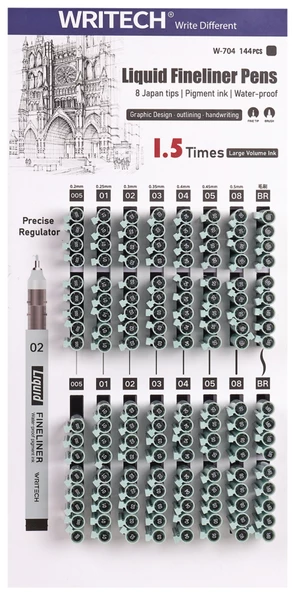 WRITECH W-704 LIQUID FINELINER KALEM - 144'LÜ STAND