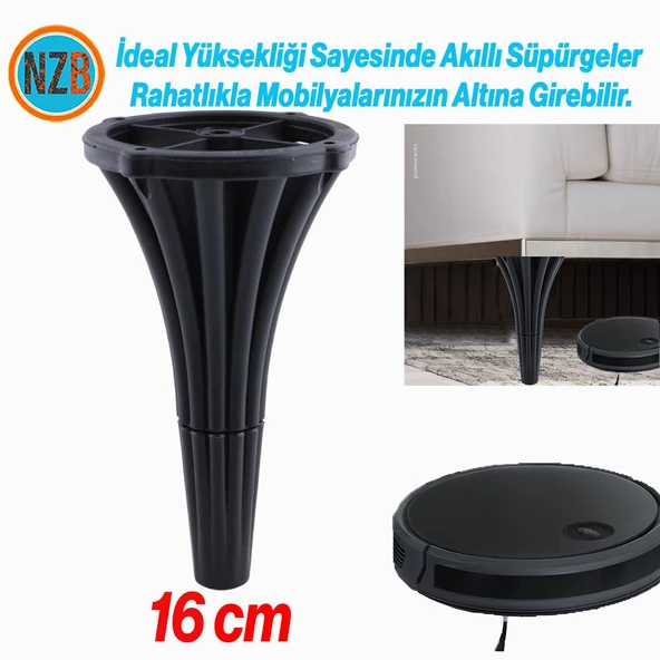 Konsol Mobilya Kanepe Koltuk Tv Ünitesi Baza Ayağı Orta Sehpası Ayak Ayakları 16 cm Siyah - Resim 5