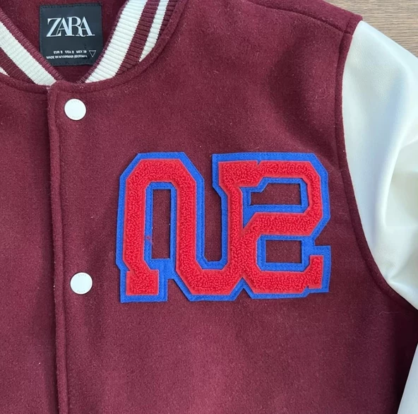 Zara Krem - Kırmızı Bomber Ceket - 4