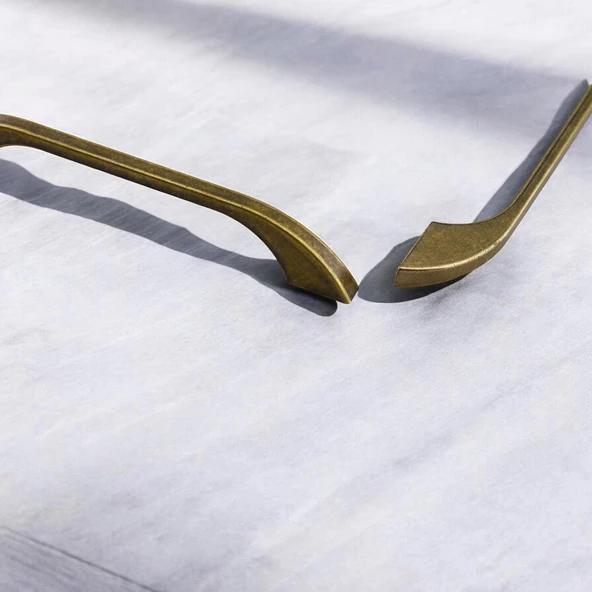 Meriç 160 mm - 16 cm Eskitme Antik Sarı Metal Mobilya Mutfak Dolabı Dolap Kulpu Kulbu Kulpları - 4