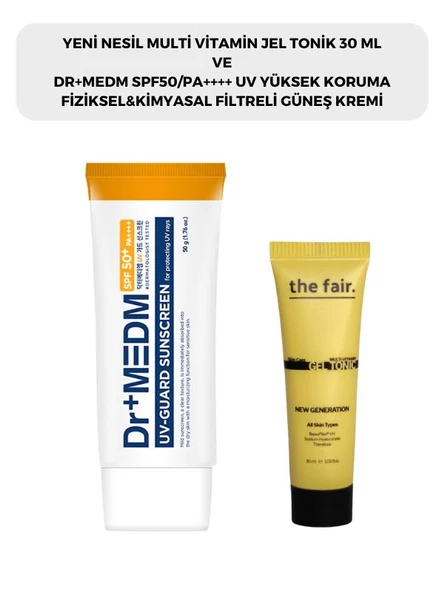 the fair. Multi Vitamin Jel Tonik 30 ml ve Dr+MEDM SPF50/PA++++ UV 50 ML Guard Sunscreen Yüksek Koruma Fiziksel&Kimyasal Filtreli Güneş Kremi