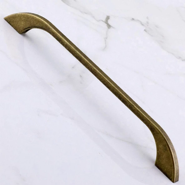 Meriç 192 mm - 19.2 cm Eskitme Antik Sarı Metal Mobilya Mutfak Dolabı Dolap Kulpu Kulbu Kulpları - 6