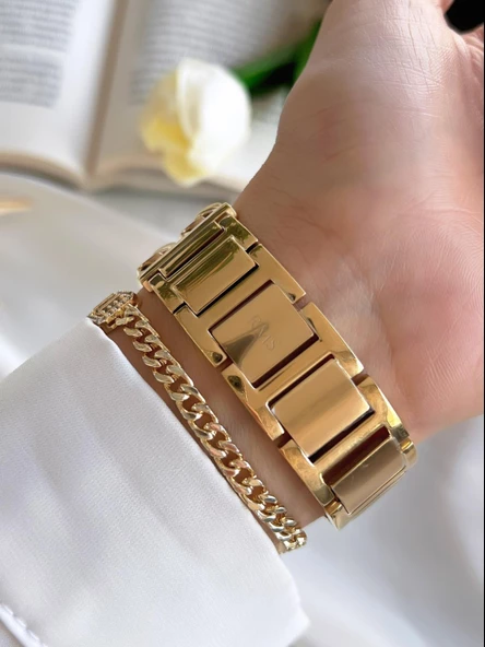 RMS Romanson Kararma Renk Atma Yapmaz 30 Mt Su Gecirmez Kadın Kol Saati+Bileklik AG1553.03 - Resim 4