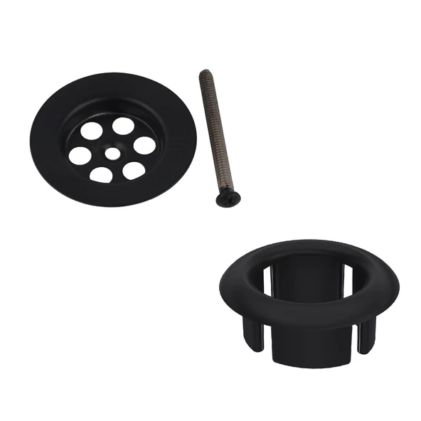 FKN Siyah Lavabo Süzgeci ve Su Taşma Yüzüğü