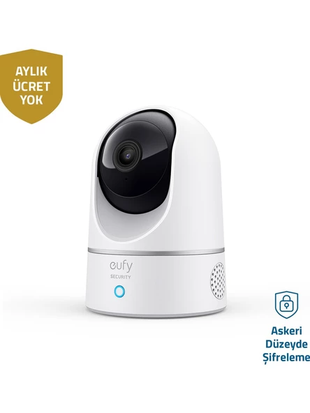 Anker Eufy Security 360 Derece Dönebilen Kızılötesi Gece Görüşlü IP Kamera - 2K HD Çözünürlük - Apple HomeKit Uyumlu -T8410 (Anker Türkiye Garantili)