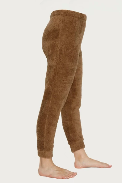 Altınay Kadın Cepli Lüx Pofuduk Polar Peluş Kışlık Pijama Altı - 6