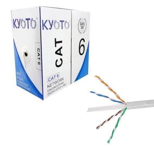 Kyoto Cat6 Kablo 23 Awg Cat 6 Ethernet Internet Kablosu 305 Metre