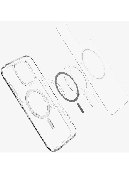 iPhone 16 Pro Kılıf Crystal MagSafe Özellikli Şeffaf - Resim 4
