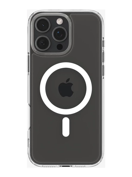 iPhone 16 Pro Kılıf Crystal MagSafe Özellikli Şeffaf - Resim 2