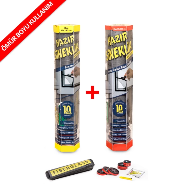 Hazır Sineklik - 75x150 Cm - 80x220cm - 2 li Paket