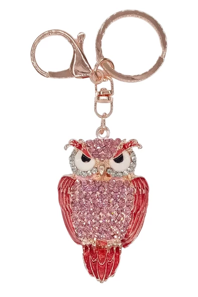 Kristal Taşlı Pembe Baykuş Anahtarlık No.3 - Resim 5