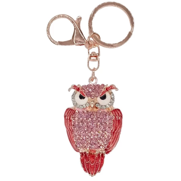 Kristal Taşlı Pembe Baykuş Anahtarlık No.3 ürün görseli