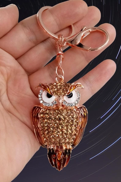 Kristal Taşlı Gold Baykuş Anahtarlık No.2 - 10