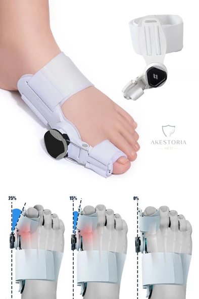 Hallux Valgus Tekerli Atel Beyaz Ayarlanabilir Sağ Ve Sol Kullanılabilir Beyaz Rengi 1 Adet FC-061