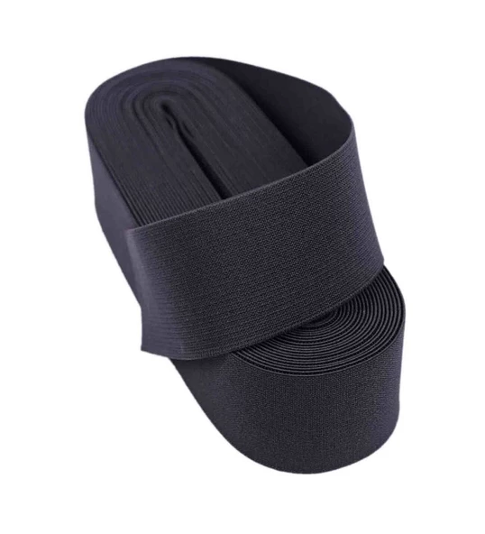Lastik Siyah 7,5cm geniş bel 3mt  Şort, Paça,kol Ve Don Lastiği 1 Paket 3 Mt - 2