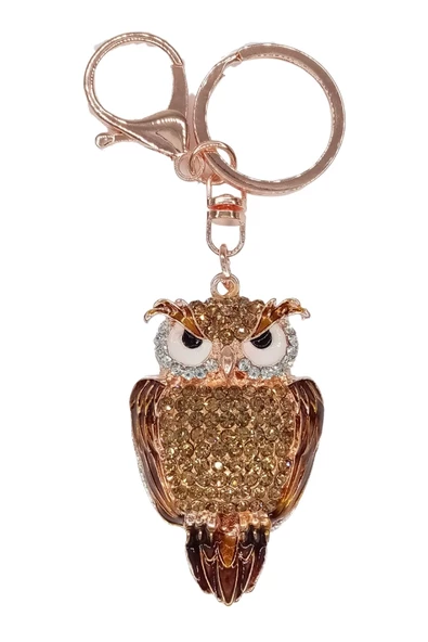 Kristal Taşlı Gold Baykuş Anahtarlık No.2 - 6