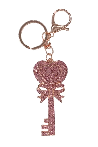 Kristal Taşlı Pembe Anahtar Anahtarlık No.1 - Resim 10