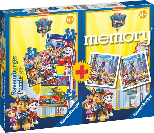 Ravensburger 25/36/49 parça Puzzle ve Memory Paw Patrol Kutu Oyunu - 2