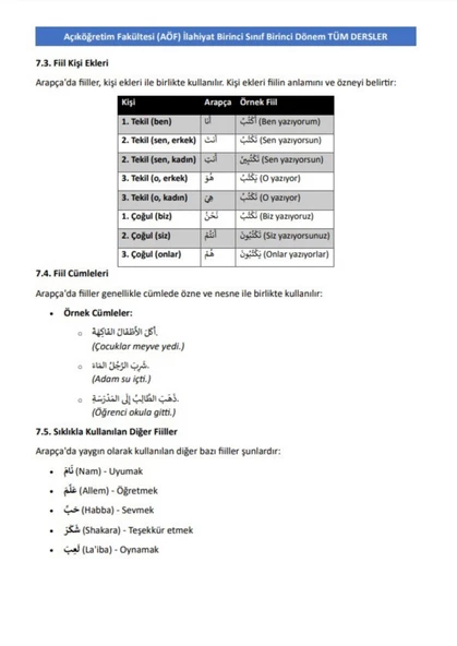 AÖF İlahiyat 1. Sınıf 1. Dönem TÜM Dersler Kitabı - 3