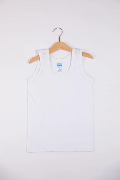 Berrak Erkek Çocuk Penye Askılı Atlet 1501 - 12 Adet  Beyaz 5 No:7-8 Yaş ürün görseli