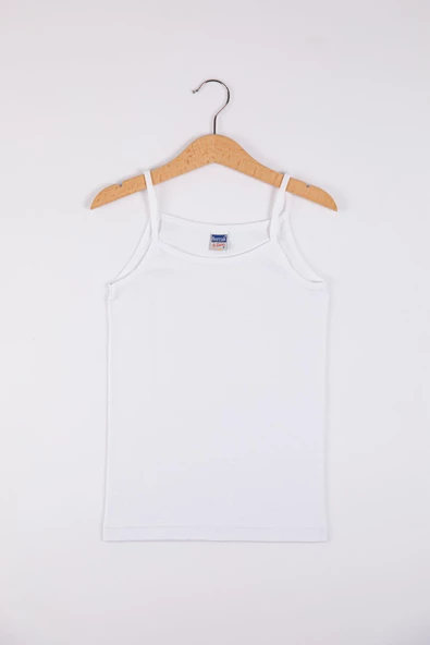 Berrak Kız Çocuk Ribana İp Askılı Atlet 2520 - 12 Adet  Beyaz 6 No:8-9 Yaş ürün görseli