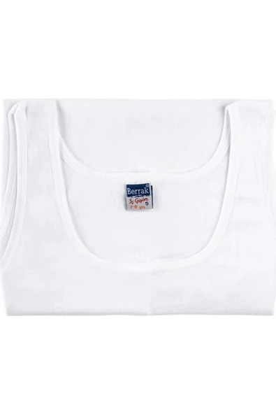 Berrak Kız Çocuk Ribana Geniş Askılı Atlet 2519 - 6 Adet  Beyaz 4 No:6-7 Yaş - Resim 4