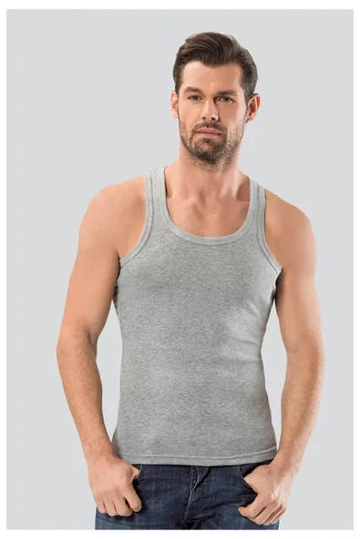 Anıt Erkek Ribana Sporcu Askılı Atlet 1106 - 3 Adet   L Gri - Resim 3