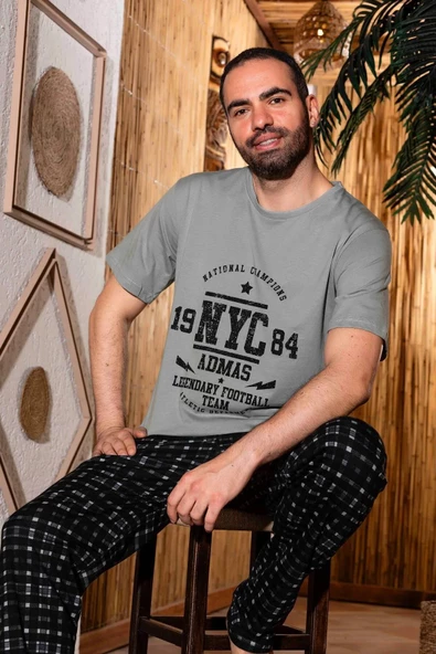 Sude Erkek Süprem Bisiklet Yaka İnce Kısa Kol Pijama Takımı A803/128 - 1 Adet  XL Yeşil