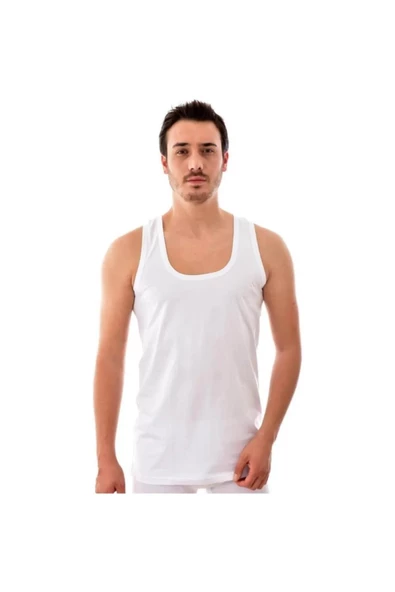 Tutku Erkek Klasik %100 Pamuk'lu Atlet 0101 - 6 Adet  Beyaz 3XL