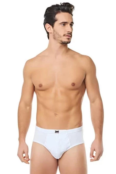 Tutku Erkek %100 Pamuklu Penye Slip Külot Beyaz 0109 - 12 Adet  Beyaz M