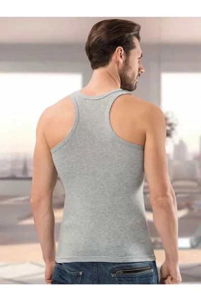 Anıt Erkek Ribana Sporcu Askılı Atlet 1106 - 3 Adet   L Gri - Resim 4