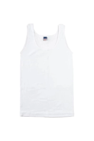 Berrak Kız Çocuk Ribana Geniş Askılı Atlet 2519 - 6 Adet  Beyaz 7 No: 10-11 Yaş - Resim 2