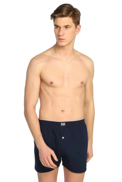 Tutku Erkek Penye Düğmeli Düz Renkli Boxer 0117 - 9 Adet  Lacivert 2XL
