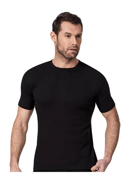 Namaldi Erkek Ribana O Yaka İnce Biyeli Fanila Atlet 111 - 6 Adet  Siyah 2XL ürün görseli