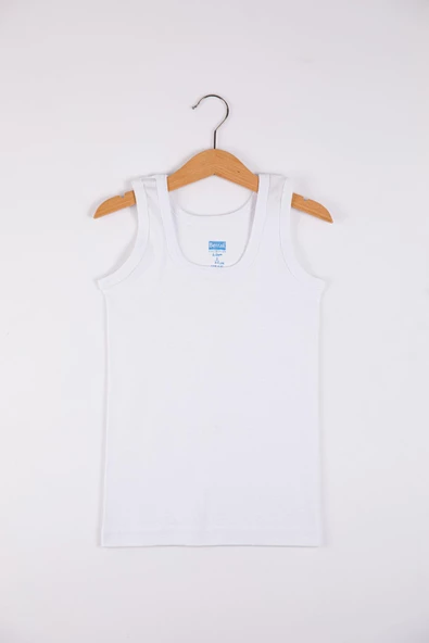 Berrak Erkek Çocuk Ribana Askılı Atlet 1504 - 12 Adet  Beyaz 2 No:2-3 Yaş ürün görseli