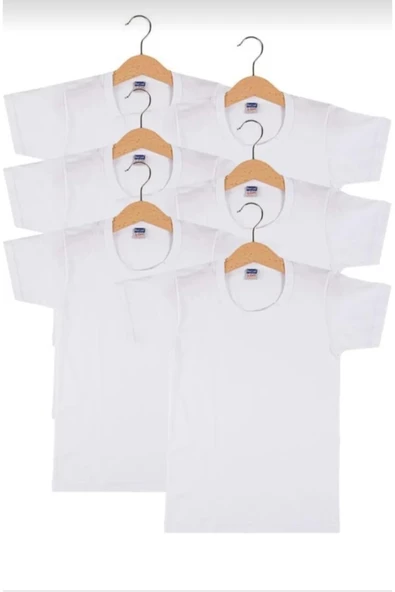 Berrak Erkek Çocuk Bisiklet Yaka Penye Fanila Atlet 1502 - 12 Adet  Beyaz 4 No:6-7 Yaş - Resim 2