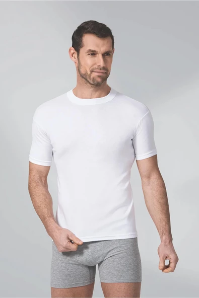 Namaldi Erkek Ribana Sıfır Yaka Fanila Atlet 114 - 3 Adet  Beyaz 2XL
