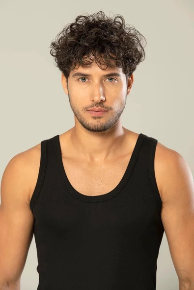 Erdem Erkek Ribana Klasik Askılı Atlet 1110 - 3 Adet  Siyah 2XL - Resim 4