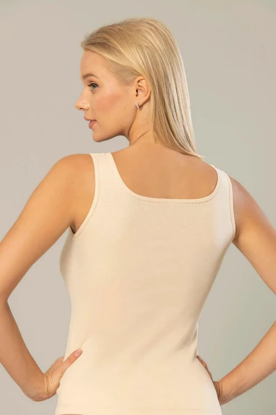 Erdem Kadın Ribana Kalın Askılı Atlet 2105 - 6 Adet  Ten 3XL - Resim 4