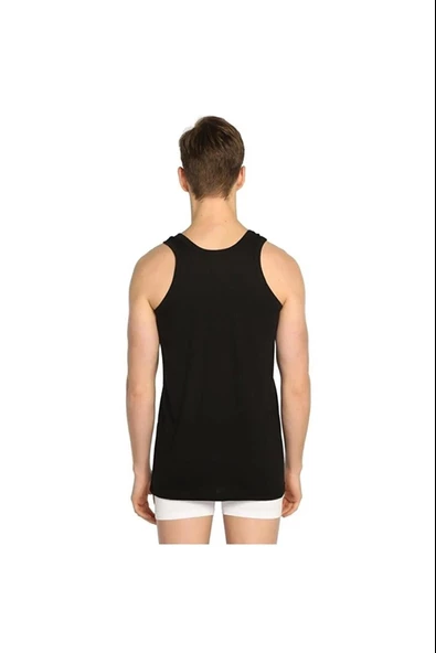 Seher Yıldızı Erkek Renkli Askılı Atlet 001 - 6 Adet  Siyah 2XL - Resim 2