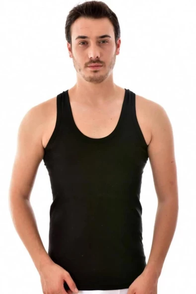 Seher Yıldızı Erkek Renkli Askılı Atlet 001 - 6 Adet  Siyah 2XL ürün görseli