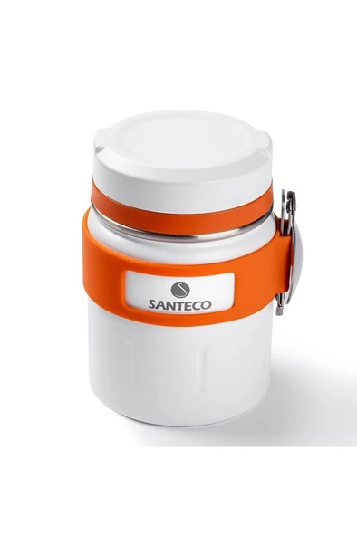 HAERS BEYAZ ÇİFT KATMANLI PASLANMAZ ÇELİK KAŞIKLI YEMEK TERMOSU 
500ML