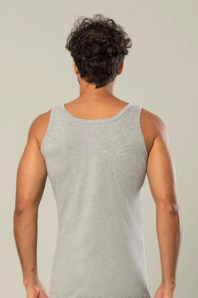 Erdem Erkek Ribana Klasik Askılı Atlet 1110 - 6 Adet  Gri 3XL - Resim 2