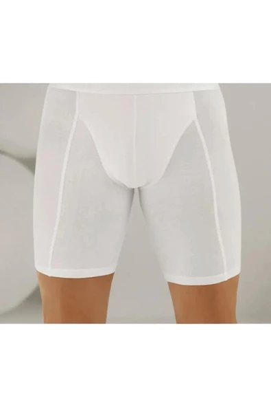 Berrak Erkek Likralı Uzun Boxer 1125 - 3 Adet  Beyaz 3XL