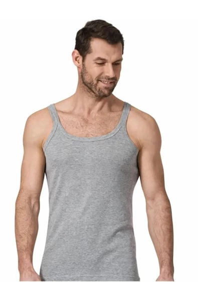 Namaldi Erkek Ribana İnce Askılı Atlet 122 - 3 Adet  XL Gri - Resim 2