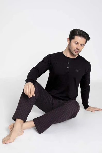 Aydoğan Erkek Modal Uzun Kollu  Pijama Takımı 3426 - 1 Adet  Siyah L